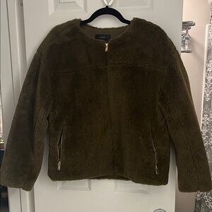 J. Crew Women's Forest Green Teddy Jacket Size Medium